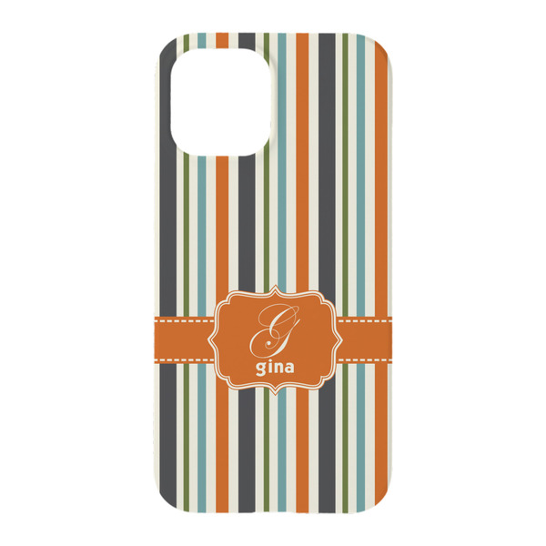 Orange & Blue Stripes iPhone 15 Pro Case - Back