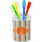 Orange & Blue Stripes Toothbrush Holder (Personalized)