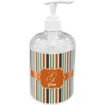 Orange & Blue Stripes Acrylic Soap & Lotion Bottle (Personalized)