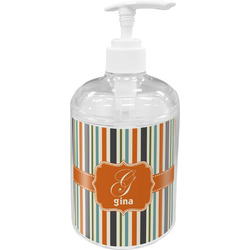 Orange & Blue Stripes Acrylic Soap & Lotion Bottle (Personalized)