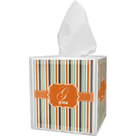 Orange & Blue Stripes Tissue Box Cover (Personalized)