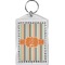 Orange & Blue Stripes Bling Keychain (Personalized)