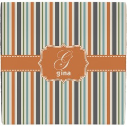 Orange & Blue Stripes Ceramic Tile Hot Pad (Personalized)