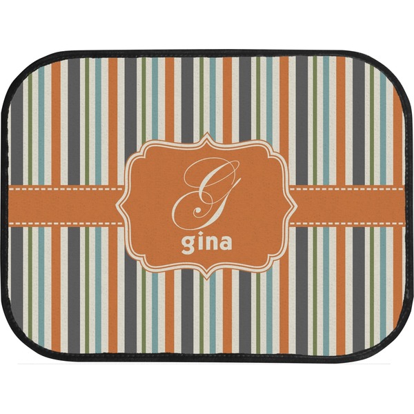 Orange Blue Swirls & Stripes Custom Car Floor Mats (Back Seat)