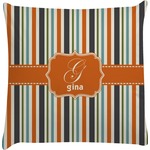 Orange & Blue Stripes Decorative Pillow Case (Personalized)