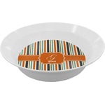Orange & Blue Stripes Melamine Bowl (Personalized)