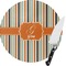 Orange Blue Swirls & Stripes Glass Cutting Board (Personalized)