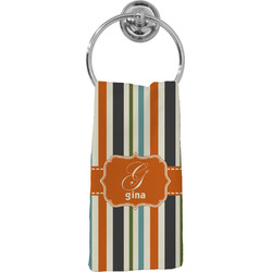 Orange & Blue Stripes Hand Towel - Full Print (Personalized)