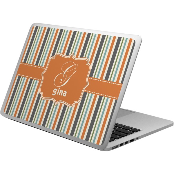 Custom Orange & Blue Stripes Laptop Skin - Custom Sized (Personalized)