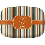 Orange & Blue Stripes Melamine Platter (Personalized)