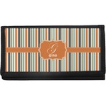 Orange & Blue Stripes Canvas Checkbook Cover (Personalized)