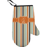 Orange & Blue Stripes Right Oven Mitt (Personalized)