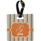 Orange Blue Swirls & Stripes Personalized Square Luggage Tag