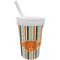 Orange & Blue Stripes Sippy Cup with Straw (Personalized)