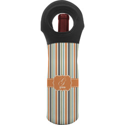 Orange & Blue Stripes Wine Tote Bag (Personalized)