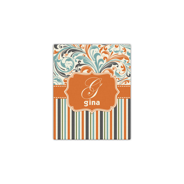 Orange Blue Swirls & Stripes 11x14 - Canvas Print - Front View