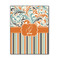 Orange Blue Swirls & Stripes Wood Print - 11x14 (Personalized)
