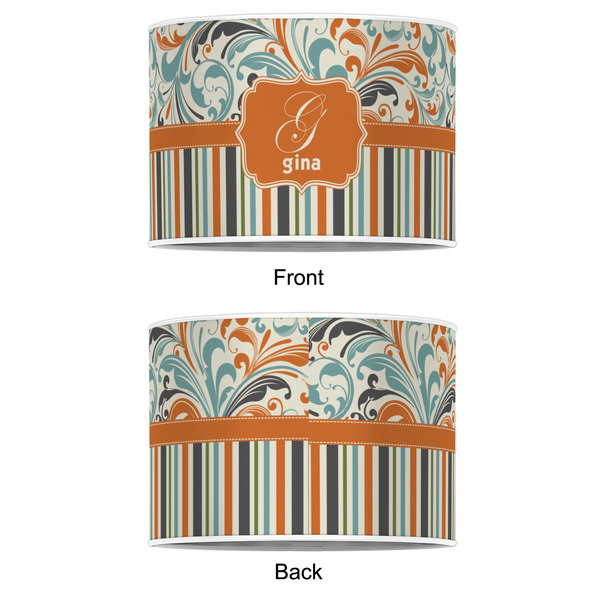 Orange Blue Swirls & Stripes 12" Drum Lampshade - APPROVAL (Poly Film)