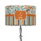 Orange Blue Swirls & Stripes 12" Drum Lampshade - ON STAND (Fabric)