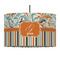 Orange Blue Swirls & Stripes 12" Drum Pendant Lamp - Fabric (Personalized)