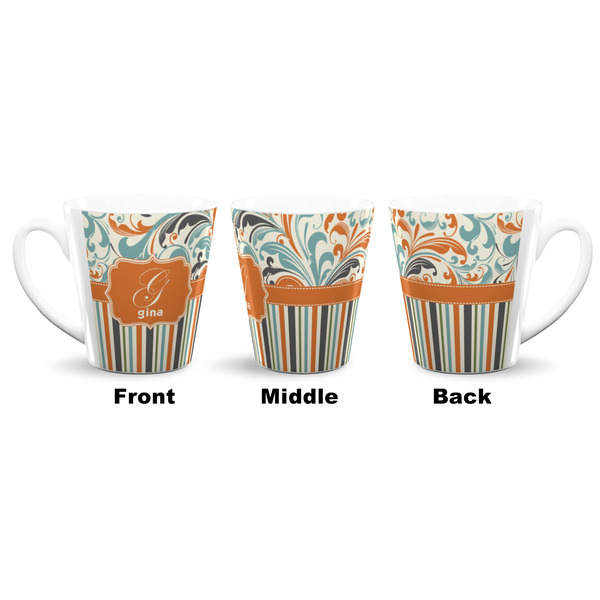 Orange Blue Swirls & Stripes 12 Oz Latte Mug - Approval