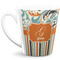 Orange Blue Swirls & Stripes 12 Oz Latte Mug - Front Full