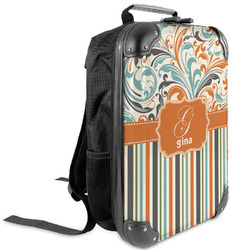 Orange Blue Swirls & Stripes Kids Hard Shell Backpack (Personalized)