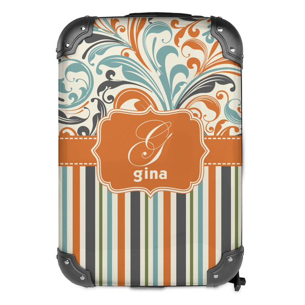 Orange Blue Swirls & Stripes 13" Hard Shell Backpacks - FRONT