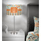 Orange Blue Swirls & Stripes 13 inch drum lamp shade - in room