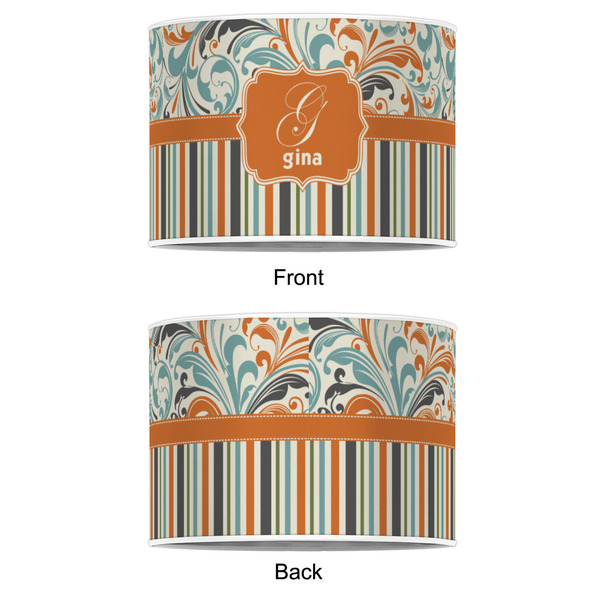 Orange Blue Swirls & Stripes 16" Drum Lampshade - APPROVAL (Poly Film)