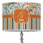 Orange Blue Swirls & Stripes Drum Lamp Shade (Personalized)