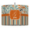 Orange Blue Swirls & Stripes 16" Drum Lampshade - PENDANT (Fabric)