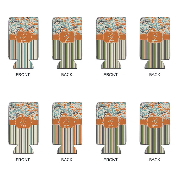 Orange Blue Swirls & Stripes 16oz Can Sleeve - Set of 4 - APPROVAL