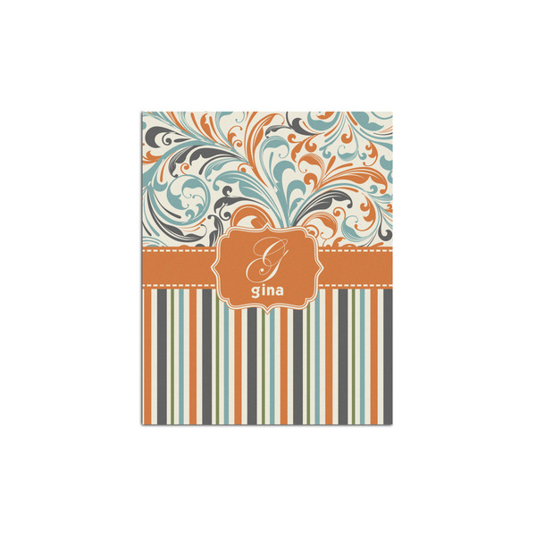Custom Orange Blue Swirls & Stripes Poster - Multiple Sizes (Personalized)