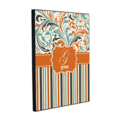 Orange Blue Swirls & Stripes Wood Prints (Personalized)