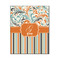Orange Blue Swirls & Stripes Wood Print - 16x20 (Personalized)