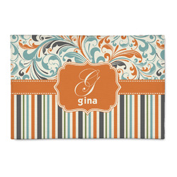 Orange Blue Swirls & Stripes 2' x 3' Patio Rug (Personalized)