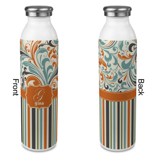 Orange Blue Swirls & Stripes 20oz Water Bottles - Full Print - Approval