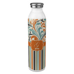 Orange Blue Swirls & Stripes 20oz Stainless Steel Water Bottle - Full Print (Personalized)