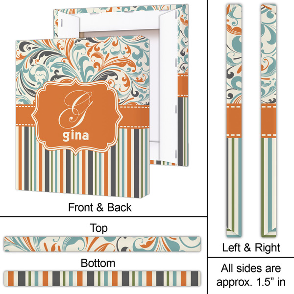 Orange Blue Swirls & Stripes 20x24 - Canvas Print - Approval