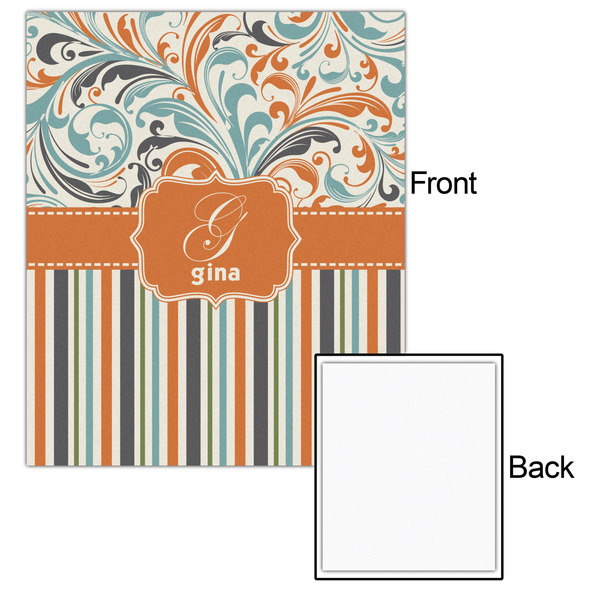 Orange Blue Swirls & Stripes 20x24 - Matte Poster - Front & Back