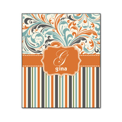 Orange Blue Swirls & Stripes Wood Print - 20x24 (Personalized)