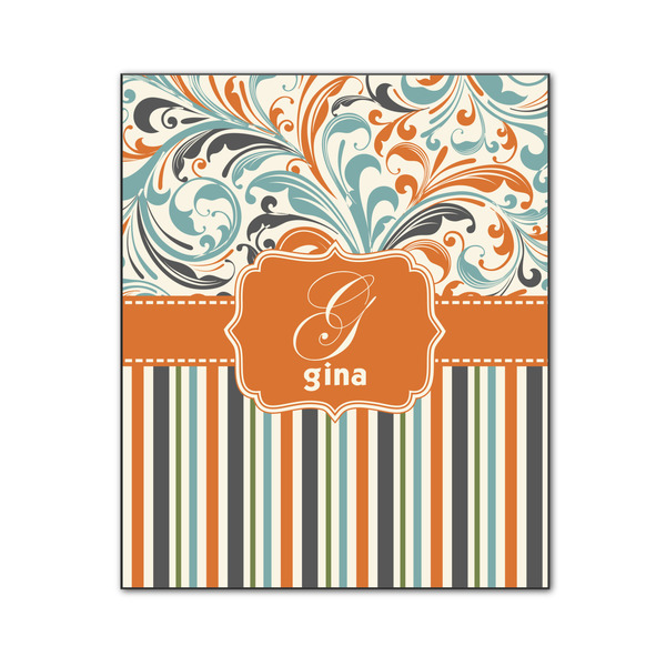 Orange Blue Swirls & Stripes 20x24 Wood Print - Front View