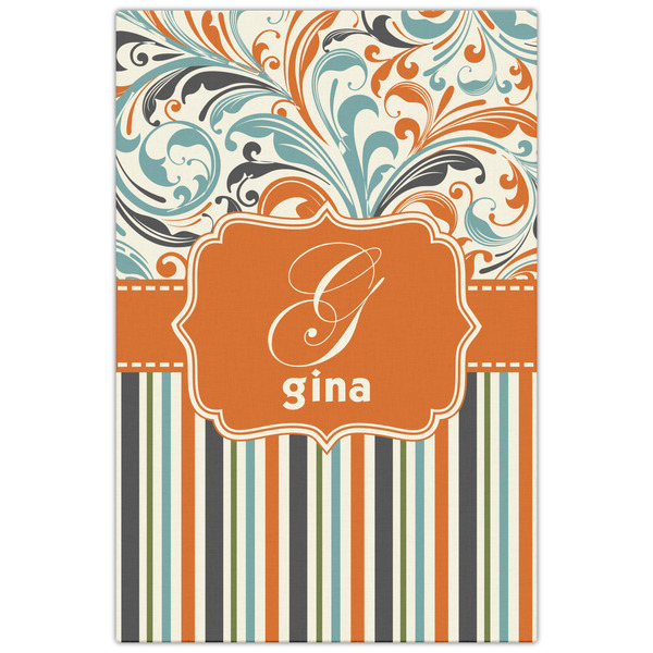 Orange Blue Swirls & Stripes 20x30 - Canvas Print - Front View