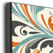 Orange Blue Swirls & Stripes 20x30 Wood Print - Closeup