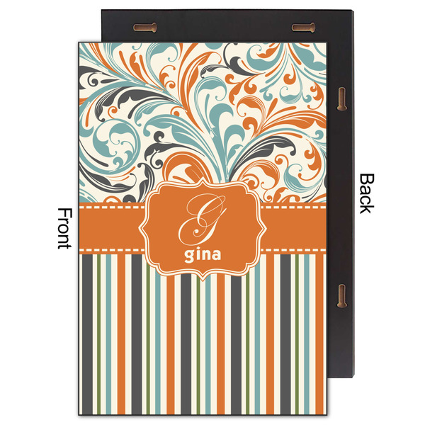 Orange Blue Swirls & Stripes 20x30 Wood Print - Front & Back View