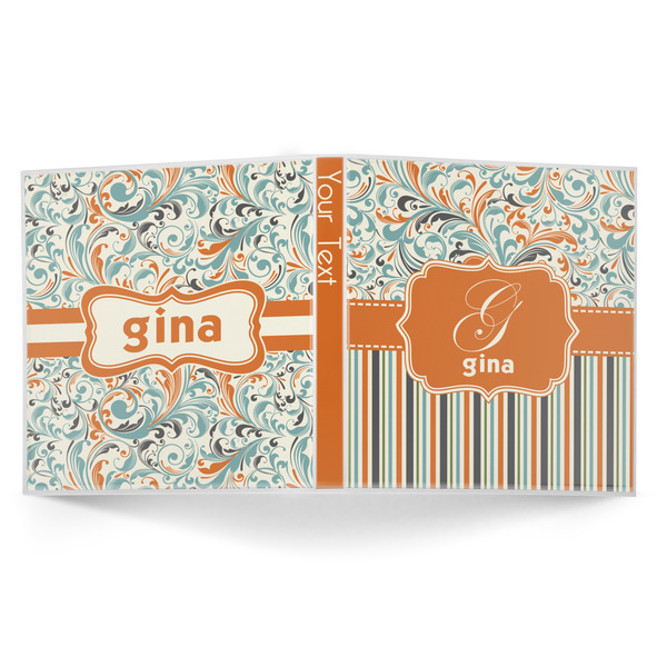 Orange Blue Swirls & Stripes 3-Ring Binder Approval- 1in