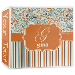 Orange Blue Swirls & Stripes 3-Ring Binder - 3 inch (Personalized)