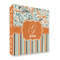 Orange Blue Swirls & Stripes 3 Ring Binders - Full Wrap - 2" - FRONT