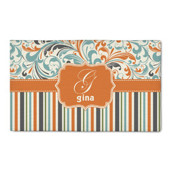 Orange Blue Swirls & Stripes 3' x 5' Patio Rug (Personalized)